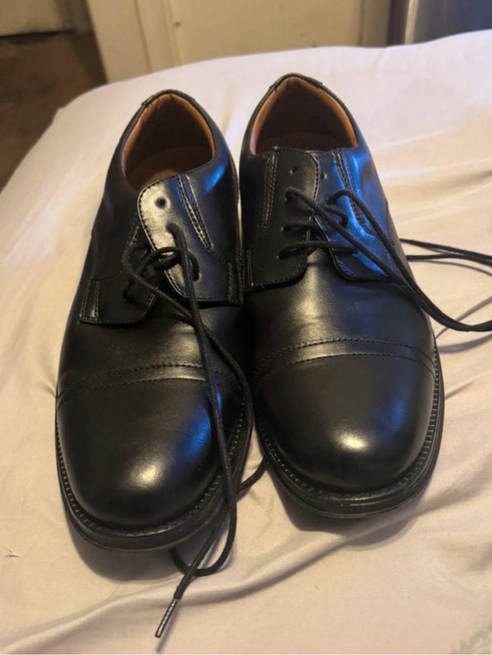 George Black Leather Cap-Toe Derby Shoes